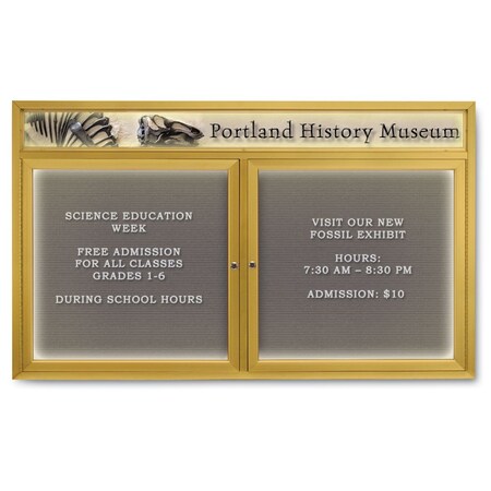 United Visual Products Indoor Enclosed Combo Board, 42"x32", Gold Frame/Green & Keylime UVCB4232G-GREEN-KEYLIME